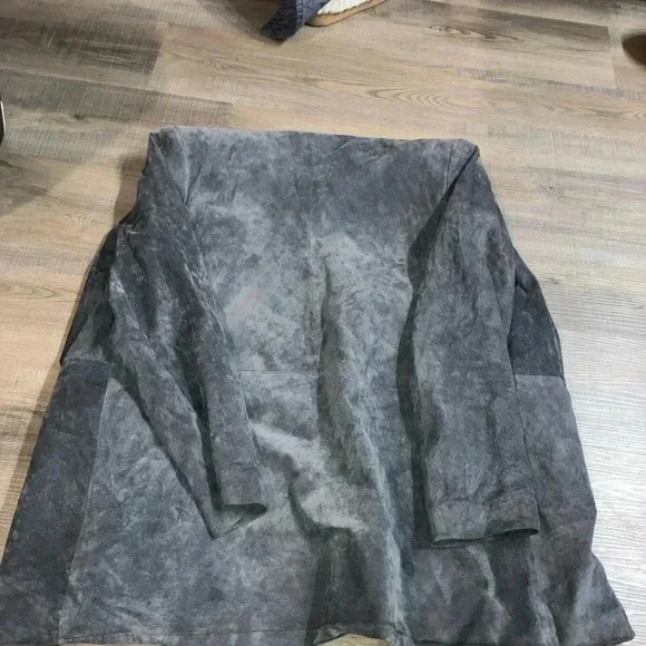 Valerie Steven’s 3/4 Length Dark Gray Suede Leather Coat Women’s Sz XL - Picture 2 of 8